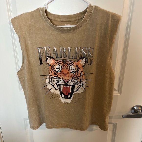 Cotton On Tops - Women’s Muscle Tank with Tiger on front